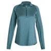 Landway Women's Heather Emerald Apex Baselayer Active Dry Pullover