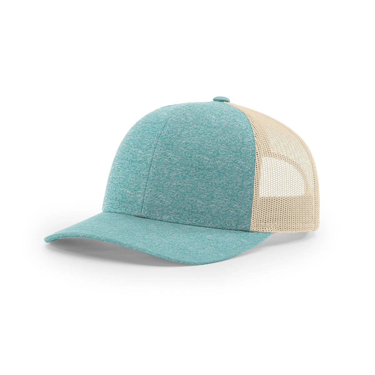 Richardson Green Teal Heather/Birch Mesh Back Low Pro Heather Trucker Hat 1 Richardson Green Teal Heather/Birch Mesh Back Low Pro Heather Trucker Hat
