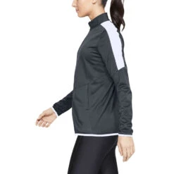 Under Armour Women's Stealth Grey Rival Knit Jacket -Sportswear Shop 1326774 Steel HTS