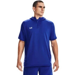 Under Armour Men's Royal/White Command Short Sleeve Hoodie -Sportswear Shop 1360690 Royal White HTF