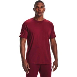Under Armour Men's Maroon/White Athletics T-Shirt -Sportswear Shop 1360695 Maroon White HTF