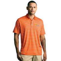 Vantage Men's Orange/White Tour Stripe Polo 7 Vantage Men's Orange/White Tour Stripe Polo -Sportswear Shop 2940 Orange White HTF