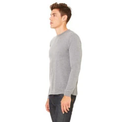 Bella + Canvas Men's Grey Triblend Jersey Long-Sleeve T-Shirt -Sportswear Shop 3501 Grey Triblend HTS