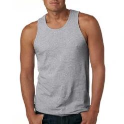Next Level Men's Heather Grey Premium Jersey Tank -Sportswear Shop 3633 Heather grey HTF