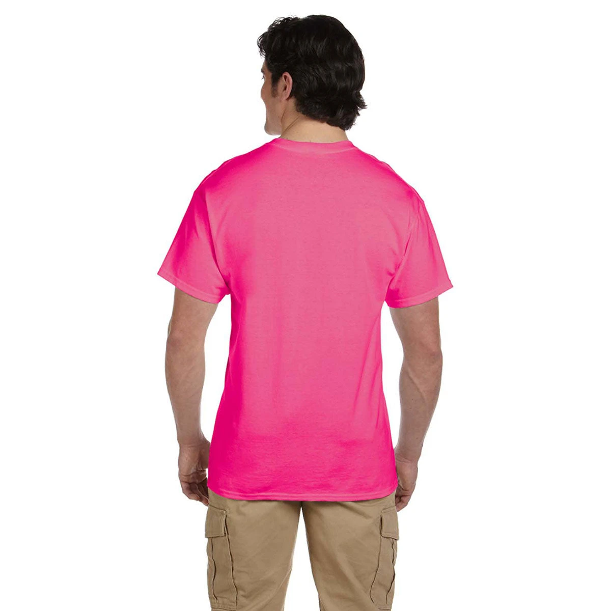 Fruit Of The Loom Men's Retro Heather Pink 5 Oz. HD Cotton T-Shirt 2 Fruit Of The Loom Men's Retro Heather Pink 5 Oz. HD Cotton T-Shirt - Image 2