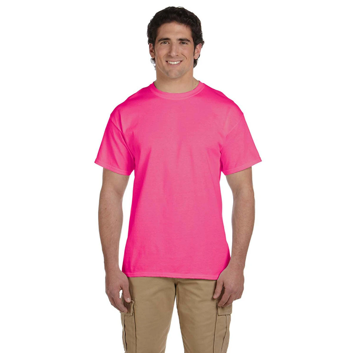 Fruit Of The Loom Men's Retro Heather Pink 5 Oz. HD Cotton T-Shirt 1 Fruit Of The Loom Men's Retro Heather Pink 5 Oz. HD Cotton T-Shirt