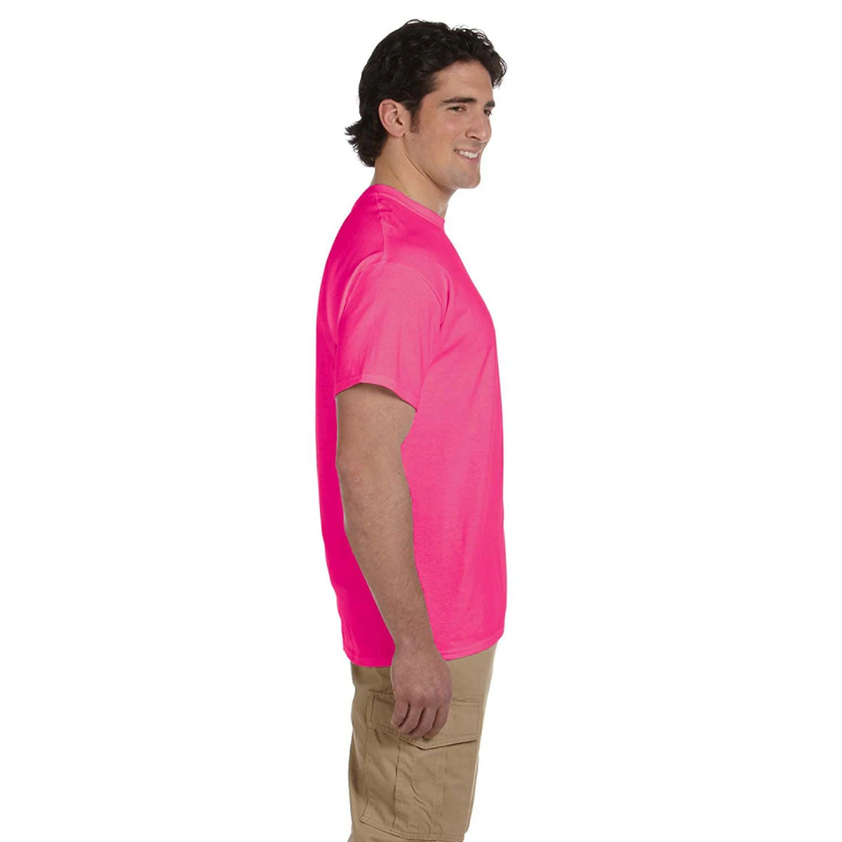 Fruit Of The Loom Men's Retro Heather Pink 5 Oz. HD Cotton T-Shirt 3 Fruit Of The Loom Men's Retro Heather Pink 5 Oz. HD Cotton T-Shirt - Image 3