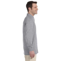 Jerzees Men's Oxford 5.6 Oz. Spotshield Long-Sleeve Jersey Polo -Sportswear Shop 437ML Oxford HTS
