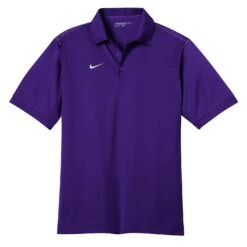 Nike Men's Purple Dri-FIT Short Sleeve Sport Swoosh Pique Polo