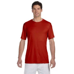 Hanes Men's Deep Red Cool DRI With FreshIQ T-Shirt