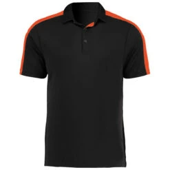 Augusta Sportswear Men's Black/Orange Bi-Color Vital Polo