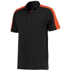 Augusta Sportswear Men's Black/Orange Bi-Color Vital Polo -Sportswear Shop 5028 Black Orange S