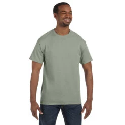 Hanes Men's Stonewash Green 6.1 Oz. Tagless T-Shirt