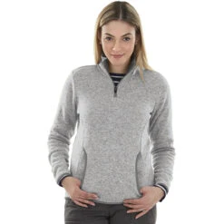 Charles River Women's Light Grey Heather Heathered Fleece Pullover -Sportswear Shop 5312 Light Grey Heather HTF