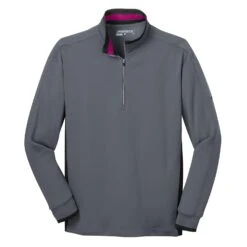 Nike Men's Dark Grey Dri-FIT Long Sleeve Quarter Zip Shirt