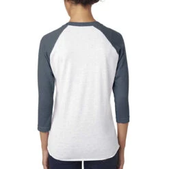 Next Level Unisex Indigo/Heather White Triblend 3/4-Sleeve Raglan Tee -Sportswear Shop 6051 Indigo Heather White HTB