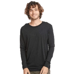 Next Level Men's Vintage Black Triblend Long-Sleeve Crew Tee 6 Next Level Men's Vintage Black Triblend Long-Sleeve Crew Tee -Sportswear Shop 6071 vintage black model front