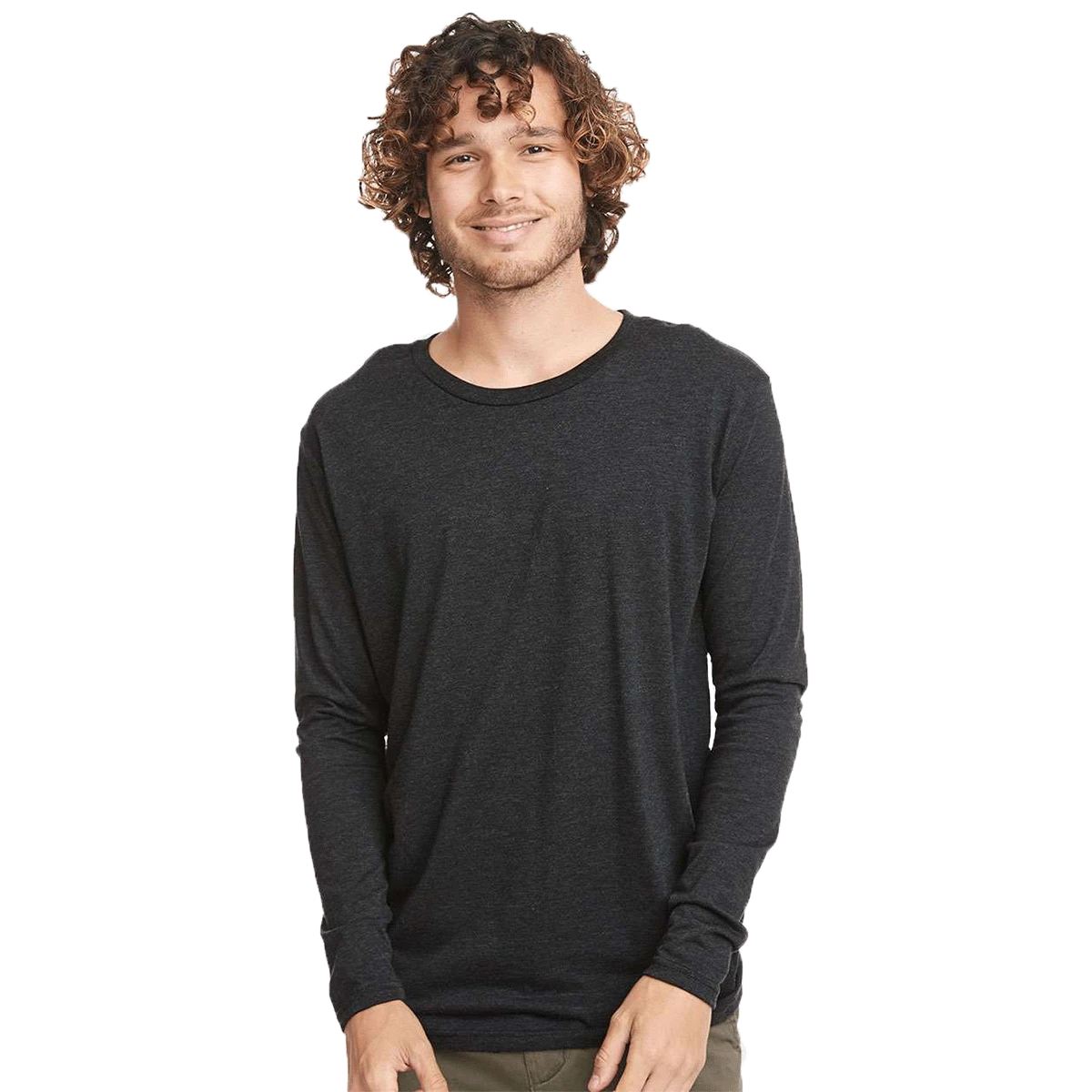 Next Level Men's Vintage Black Triblend Long-Sleeve Crew Tee 3 Next Level Men's Vintage Black Triblend Long-Sleeve Crew Tee - Image 3