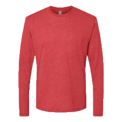 Next Level Men's Vintage Red Triblend Long-Sleeve Crew Tee