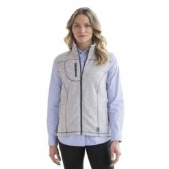 Edwards Women's Athletic Grey Sweater Knit Fleece Vest With Pockets -Sportswear Shop 6463 113 HTF