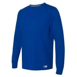 Russell Athletic Men's Royal Essential 60/40 Performance Long Sleeve T-Shirt -Sportswear Shop 64LTTM Royal S