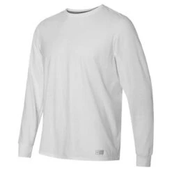 Russell Athletic Men's White Essential 60/40 Performance Long Sleeve T-Shirt -Sportswear Shop 64LTTM White S