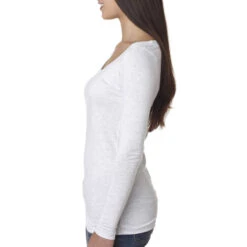 Next Level Women's Heather White Triblend Long-Sleeve Scoop Tee -Sportswear Shop 6731 Heather White HTS