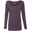 Next Level Women's Vintage Purple Triblend Long-Sleeve Scoop Tee