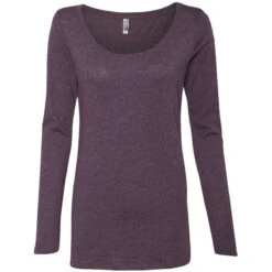 Next Level Women's Vintage Purple Triblend Long-Sleeve Scoop Tee