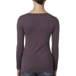 Next Level Women's Vintage Purple Triblend Long-Sleeve Scoop Tee -Sportswear Shop 6731 Vintage Purple HTB