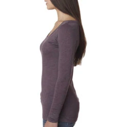 Next Level Women's Vintage Purple Triblend Long-Sleeve Scoop Tee -Sportswear Shop 6731 Vintage Purple HTS