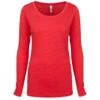 Next Level Women's Vintage Red Triblend Long-Sleeve Scoop Tee