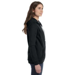 Anvil Women's Black Full-Zip Hooded Fleece -Sportswear Shop 71600L Black HTS d18e2043 b817 41f6 b055 f4b45fb67d75