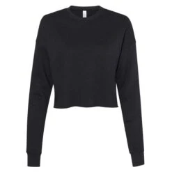 BELLA + CANVAS Women's Black Cropped Crew Fleece