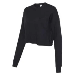 BELLA + CANVAS Women's Black Cropped Crew Fleece -Sportswear Shop 7503 Black S
