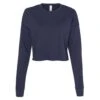 BELLA + CANVAS Women's Navy Cropped Crew Fleece
