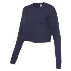 BELLA + CANVAS Women's Navy Cropped Crew Fleece -Sportswear Shop 7503 Navy S