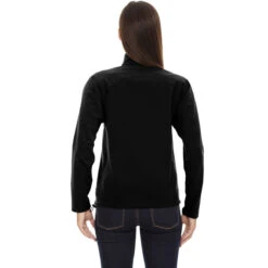 North End Women's Black Three-Layer Fleece Bonded Performance Soft Shell Jacket 6 North End Women's Black Three-Layer Fleece Bonded Performance Soft Shell Jacket -Sportswear Shop 78034 Black HTB
