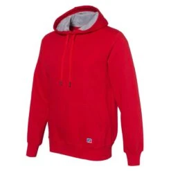 Russell Athletic Men's True Red Cotton Rich Fleece Hooded Sweatshirt -Sportswear Shop 82ONSM True Red S