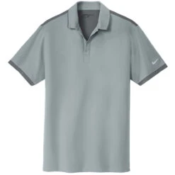 Nike Men's Cool Grey/Dark Grey Golf Dri-FIT Stretch Woven Polo