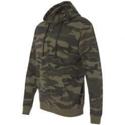 Burnside Men's Green Camo Camo Hooded Full-Zip Sweatshirt -Sportswear Shop 8615 Green Camo S