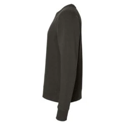 J. America Men's Black Ripple Fleece Raglan Crewneck Sweatshirt -Sportswear Shop 8707 Black S