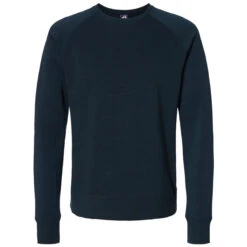 J. America Men's Navy Ripple Fleece Raglan Crewneck Sweatshirt