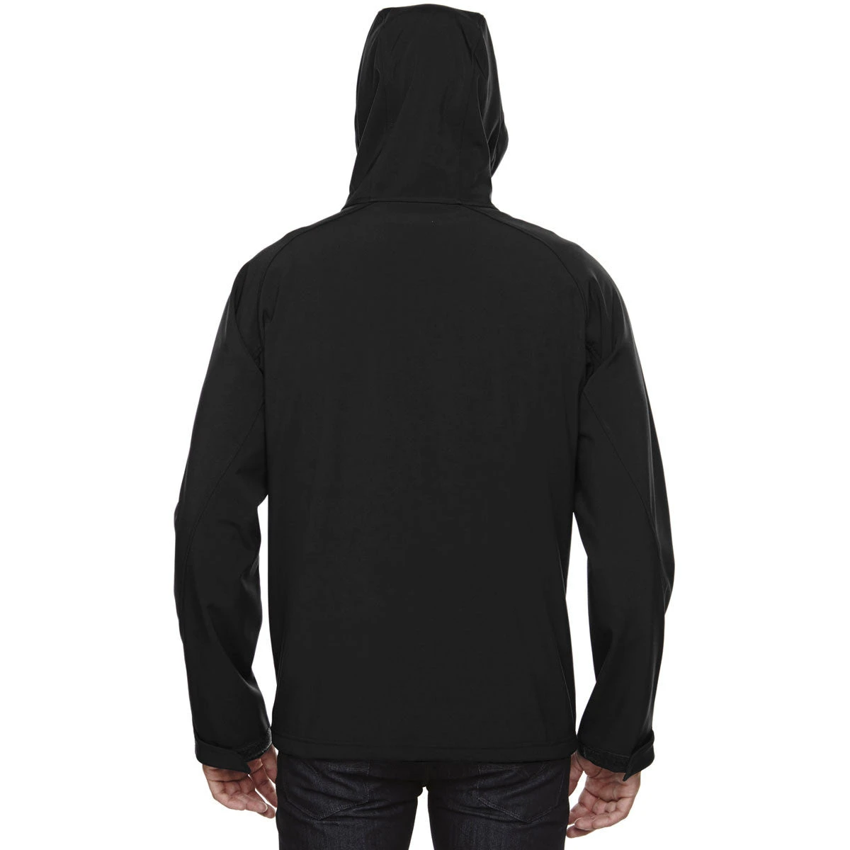 North End Men's Black Prospect Two-Layer Fleece Bonded Soft Shell Hooded Jacket 3 North End Men's Black Prospect Two-Layer Fleece Bonded Soft Shell Hooded Jacket - Image 3