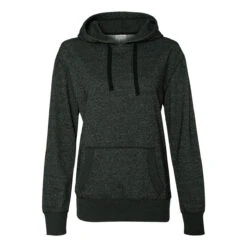 J. America Women's Black/Silver Glitter French Terry Hooded Pullover