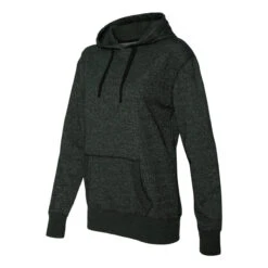 J. America Women's Black/Silver Glitter French Terry Hooded Pullover -Sportswear Shop 8860 Black Silver S