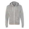 J. America Men's Grey Triblend Triblend Hooded Full-Zip Sweatshirt