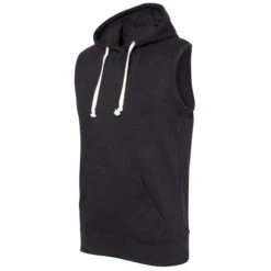 J. America Men's Solid Black Triblend Sleeveless Hoodie -Sportswear Shop 8877 Solid Black S