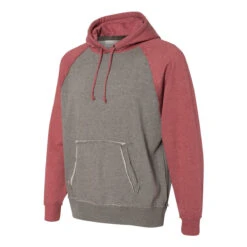 J. America Men's Smoke Heather/Simply Red Heather Vintage Heather Hooded Sweatshirt 5 J. America Men's Smoke Heather/Simply Red Heather Vintage Heather Hooded Sweatshirt -Sportswear Shop 8885 Smoke Heather Simply Red Heather S
