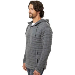 J. America Men's Charcoal Heather Horizon Quilted Anorak Hooded Pullover -Sportswear Shop 8897 Charcoal Heather HTS 1c306f53 4962 470c b33b d39f04984e7b